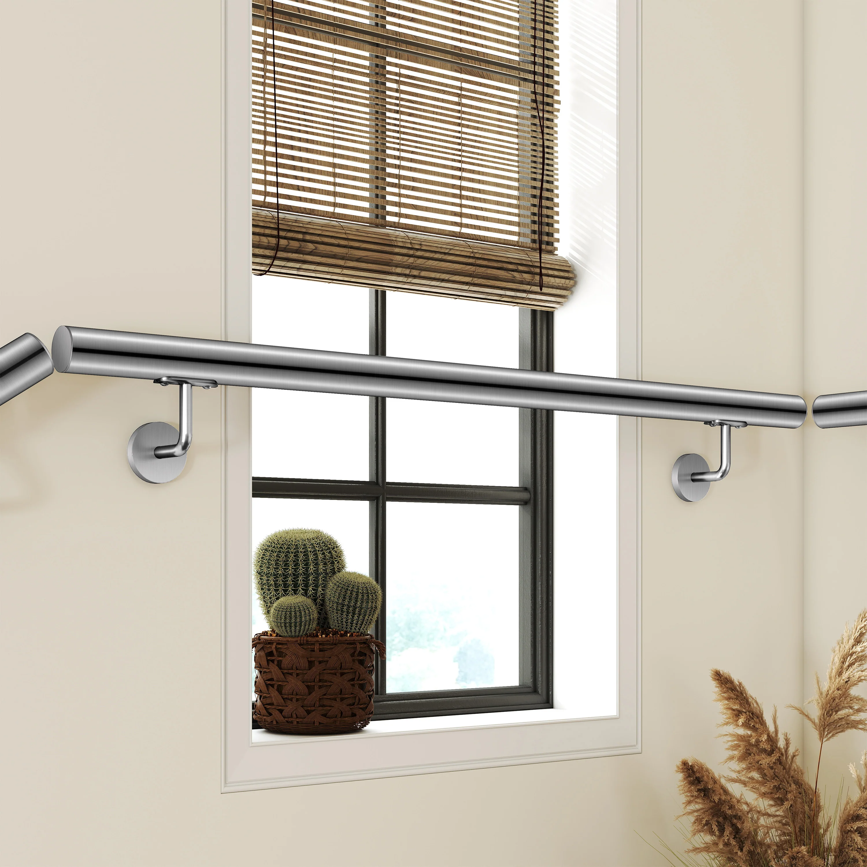 Corrimano Inox 304 Satinato 80-100-120-150-180-200-220-240 cm per Pareti Interne ed Esterne - Image 14