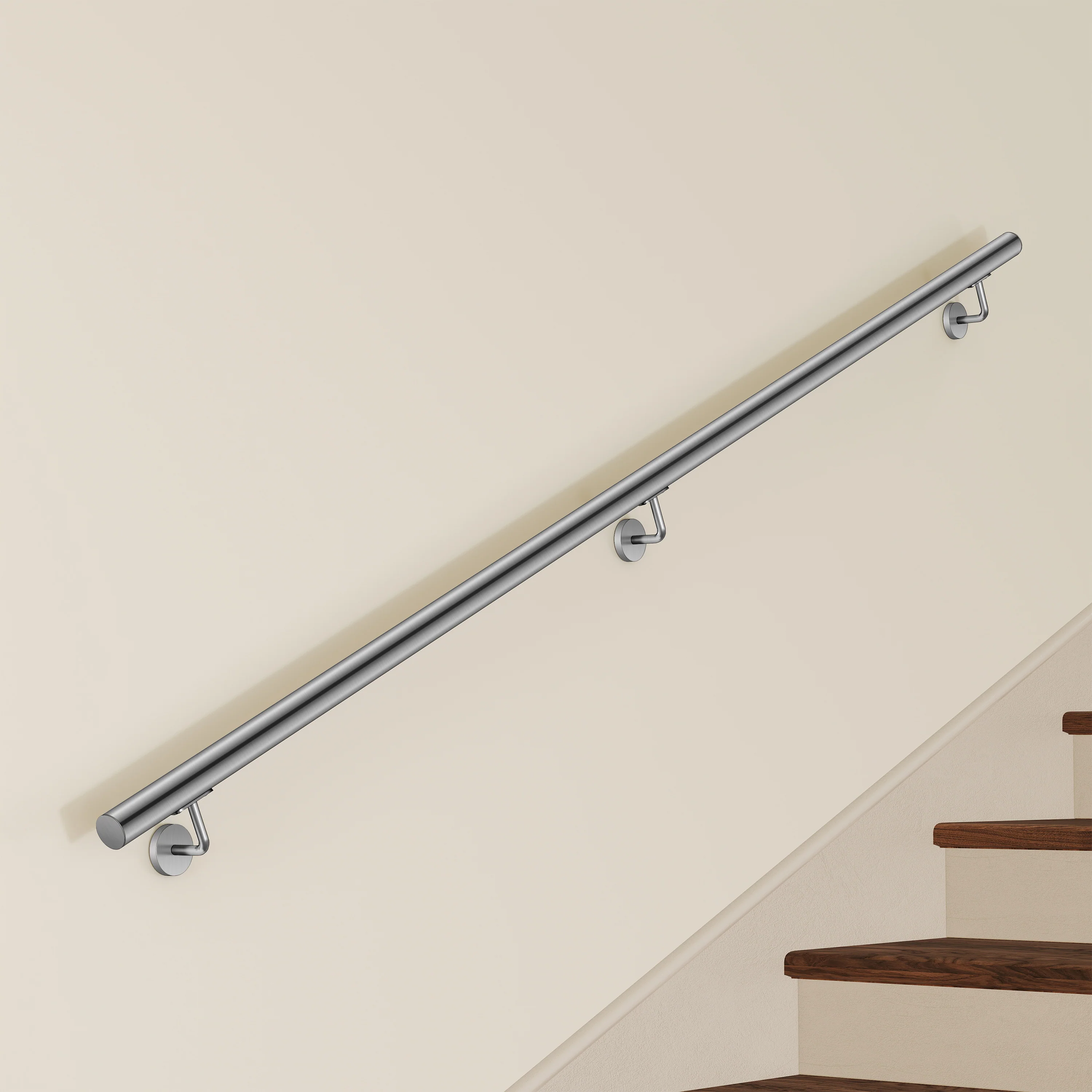 Corrimano Inox 304 Satinato 80-100-120-150-180-200-220-240 cm per Pareti Interne ed Esterne - Image 15