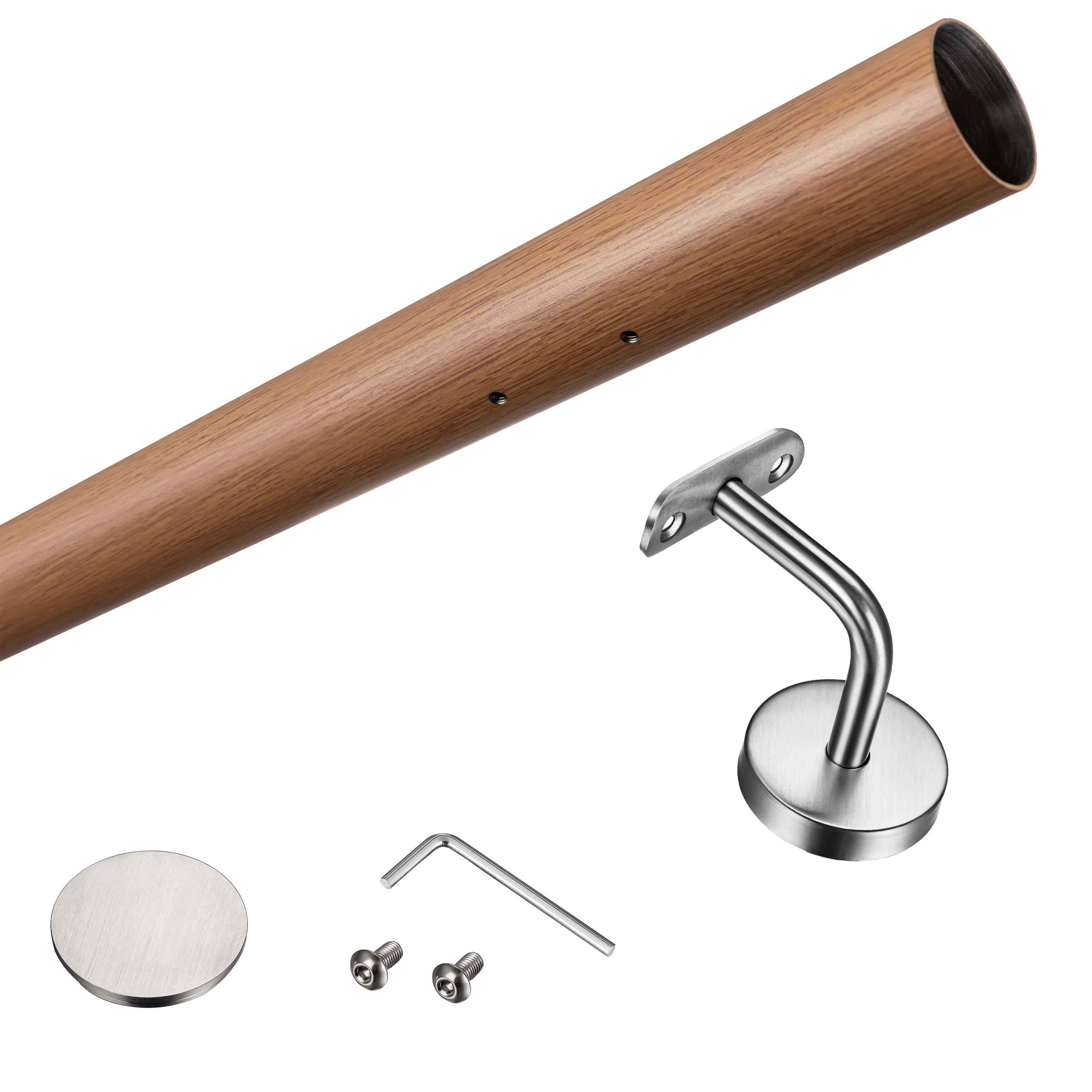 Corrimano Inox 304 effetto legno marrone 80-100-120-150-180-200-220-240 cm per Pareti Interne ed Esterne - Image 11