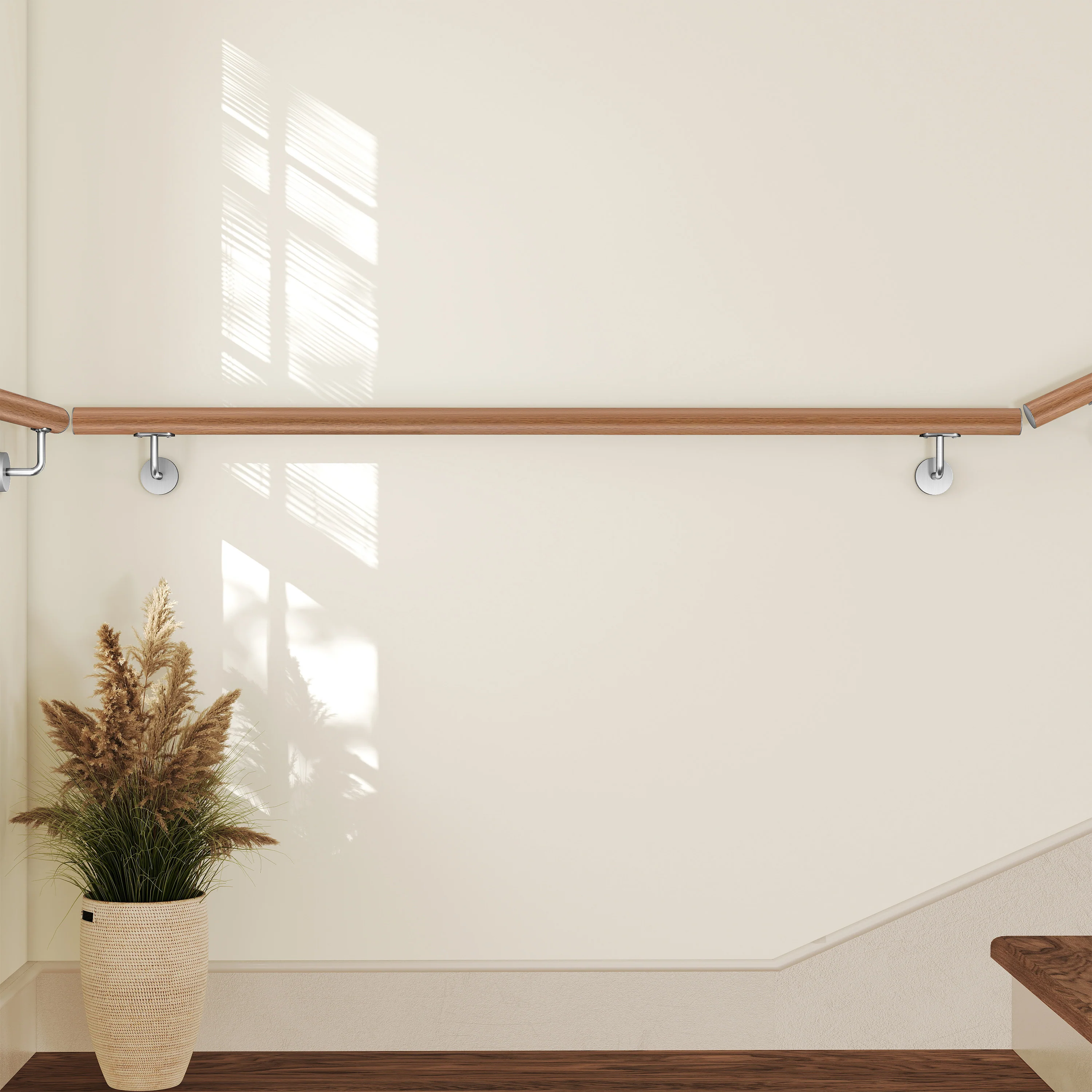 Corrimano Inox 304 effetto legno marrone 80-100-120-150-180-200-220-240 cm per Pareti Interne ed Esterne - Image 3