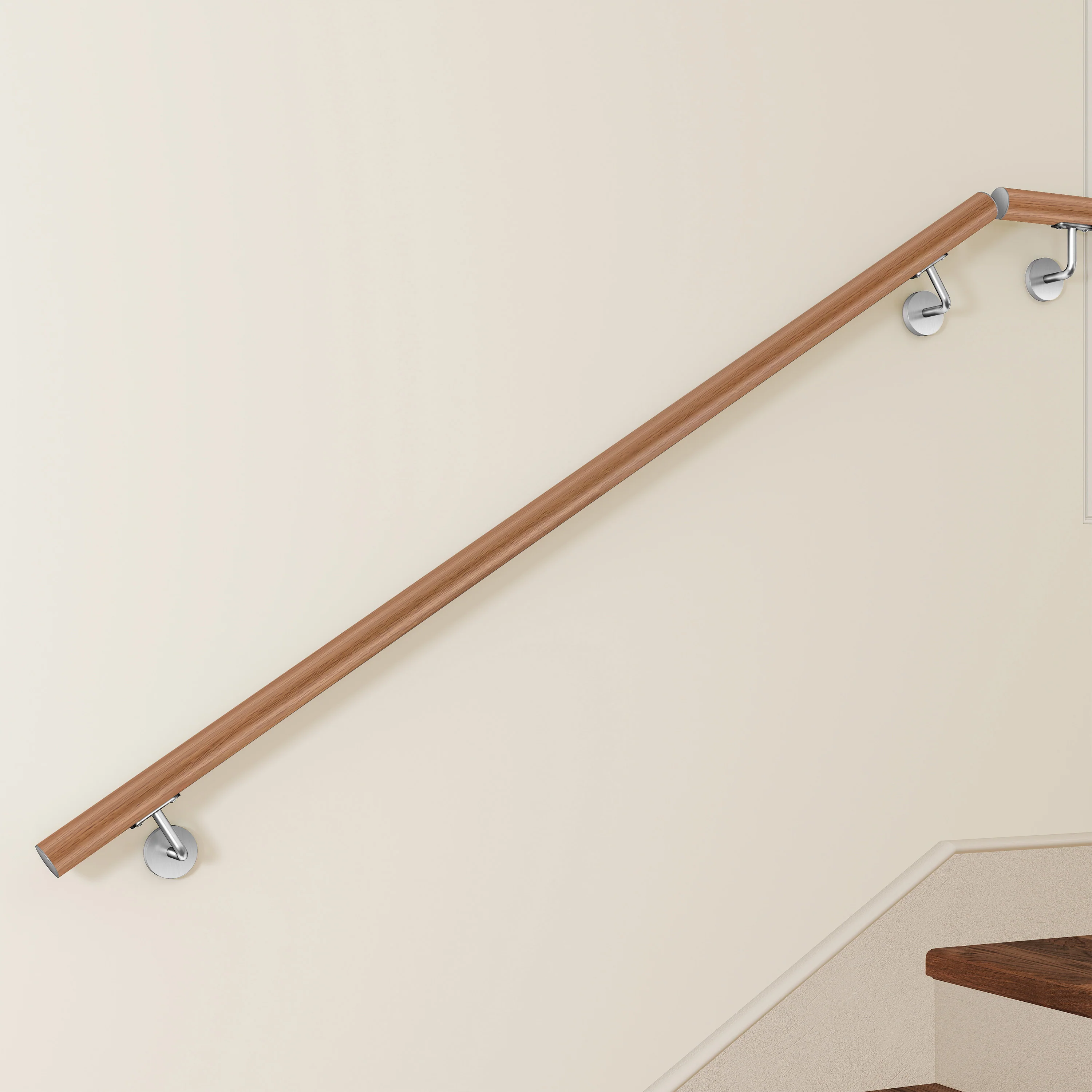 Corrimano Inox 304 effetto legno marrone 80-100-120-150-180-200-220-240 cm per Pareti Interne ed Esterne - Image 4