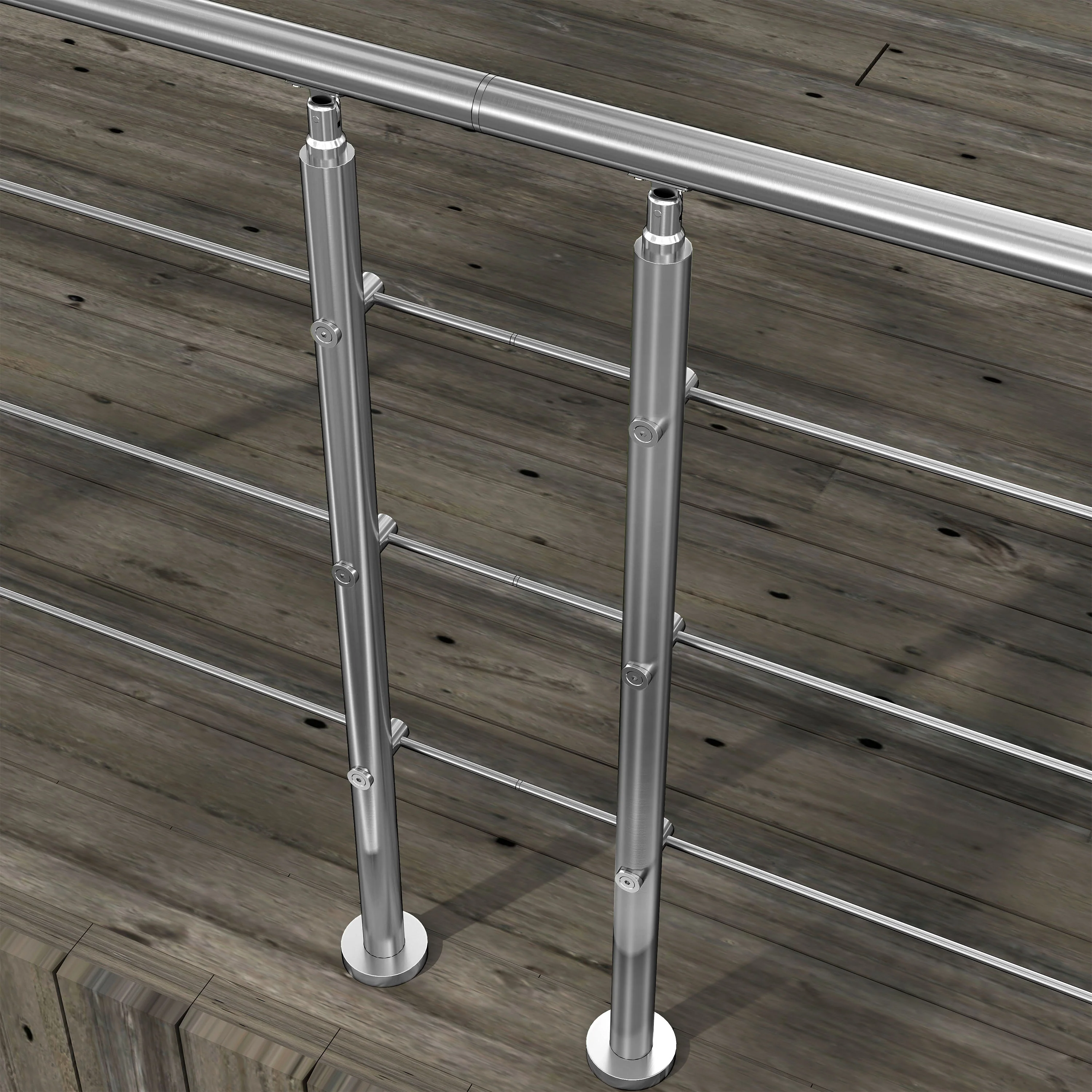 Kit Connettore Dritto/Angolo Regolabile  per Ringhiere in Acciaio Inox 304 Diametro 42.4 mm Configuratore per Corrimano per Ringhiere a 3/5 Traversi - Image 5