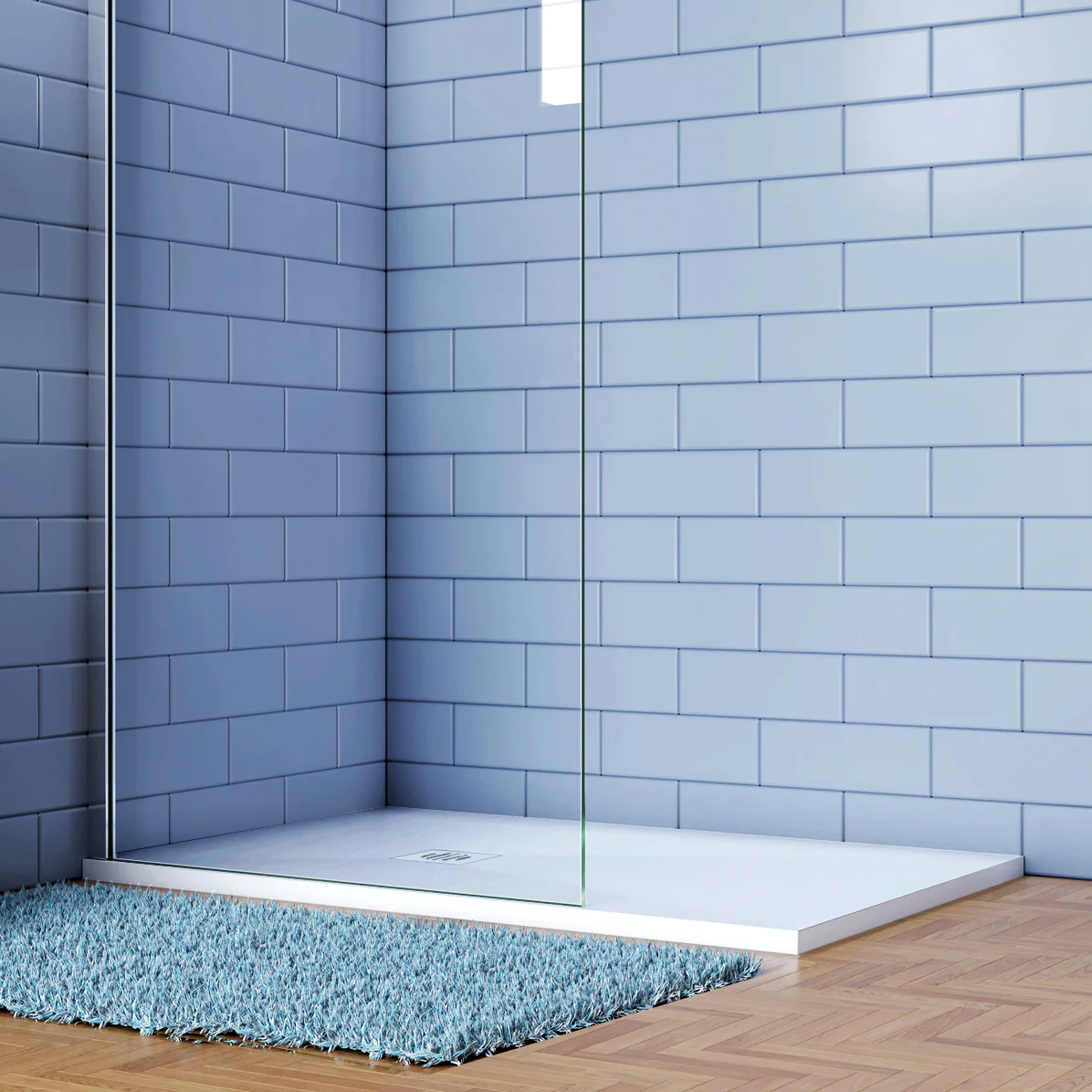 Piatto Doccia Bianco in Marmo Resina Mista Effetto Ardesia Ruvido Piletta e Tubo inclusi Spessore di 3cm Ultraslim - Image 3