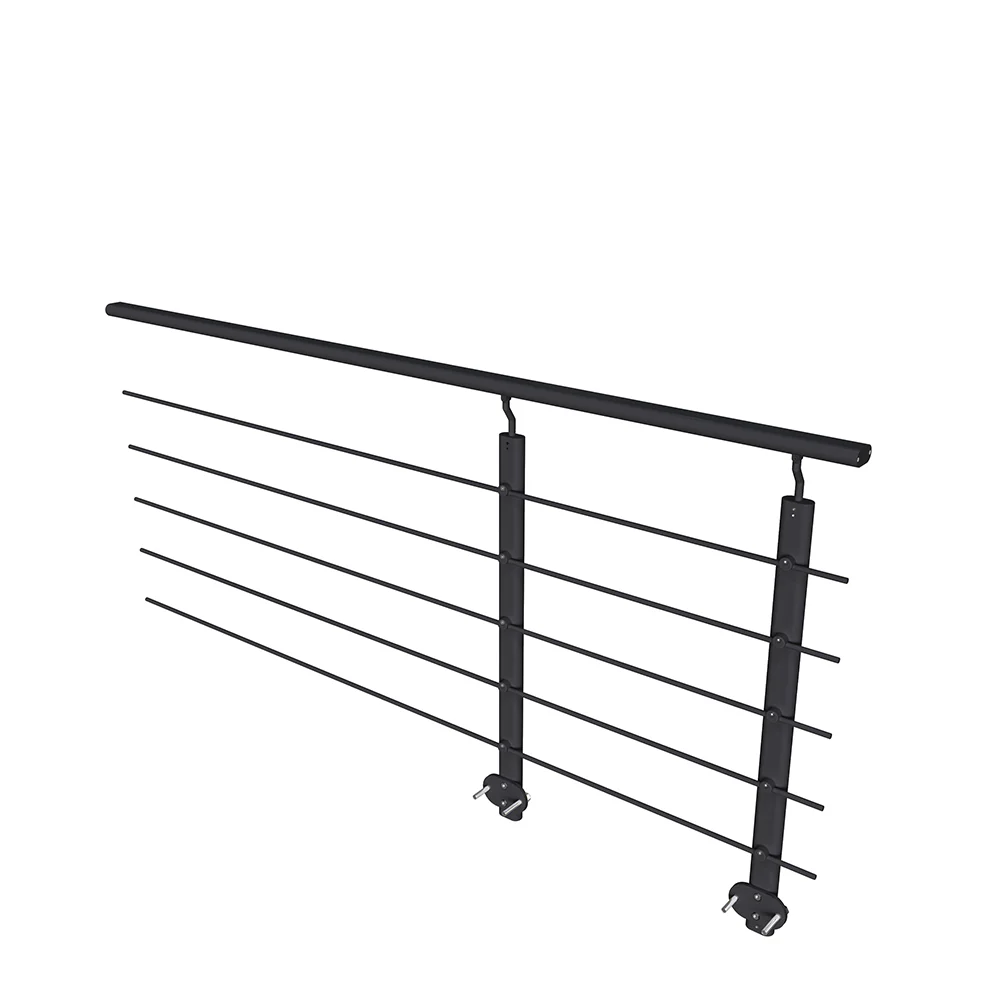 Ringhiera Balaustra in Alluminio Argento Opaco o Nero Opaco 200x100cm a Fissaggio a Parete, con supporto di collegamento a Parete - Image 12