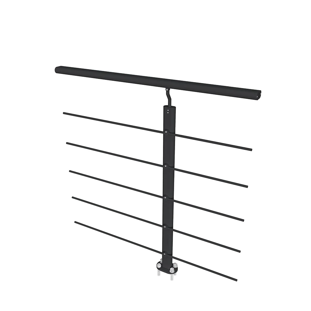 Ringhiera Balaustra in Alluminio Nero Opaco o Argento Opaco 100x100cm a Fissaggio a Pavimento, con supporto di collegamento a Parete - Image 12