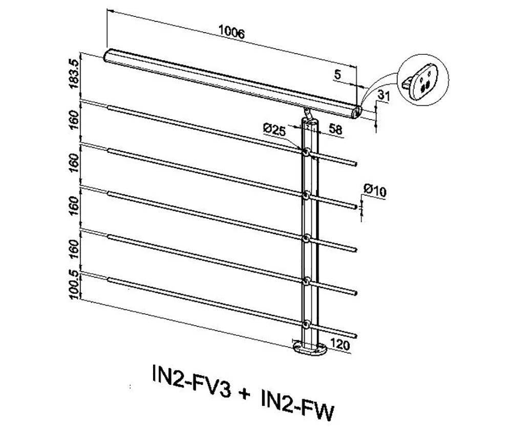 Ringhiera Balaustra in Alluminio Nero Opaco o Argento Opaco 100x100cm a Fissaggio a Pavimento, con supporto di collegamento a Parete - Image 9