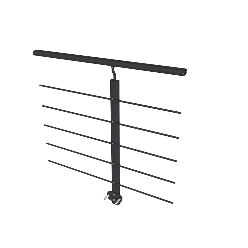 Ringhiera Parapetto in Alluminio Argento o Nero Opaco 100x100cm per interni ed esterni a Fissaggio a Parete - Image 3