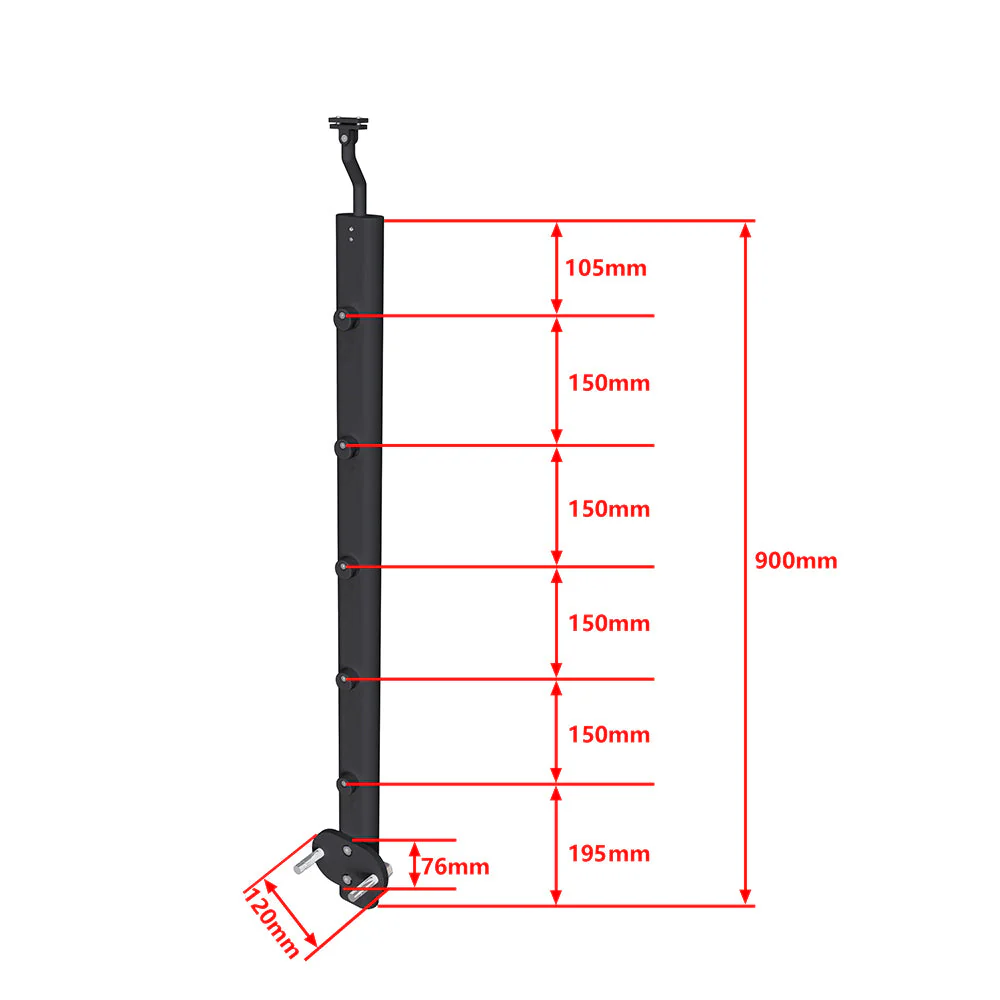 Ringhiera Parapetto in Alluminio Argento o Nero Opaco 100x100cm per interni ed esterni a Fissaggio a Parete - Image 4