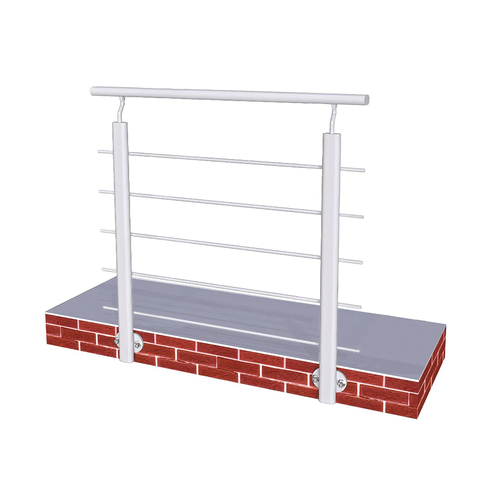 Ringhiera Parapetto in Alluminio Argento o Nero Opaco 100x100cm per interni ed esterni a Fissaggio a Parete - Image 8