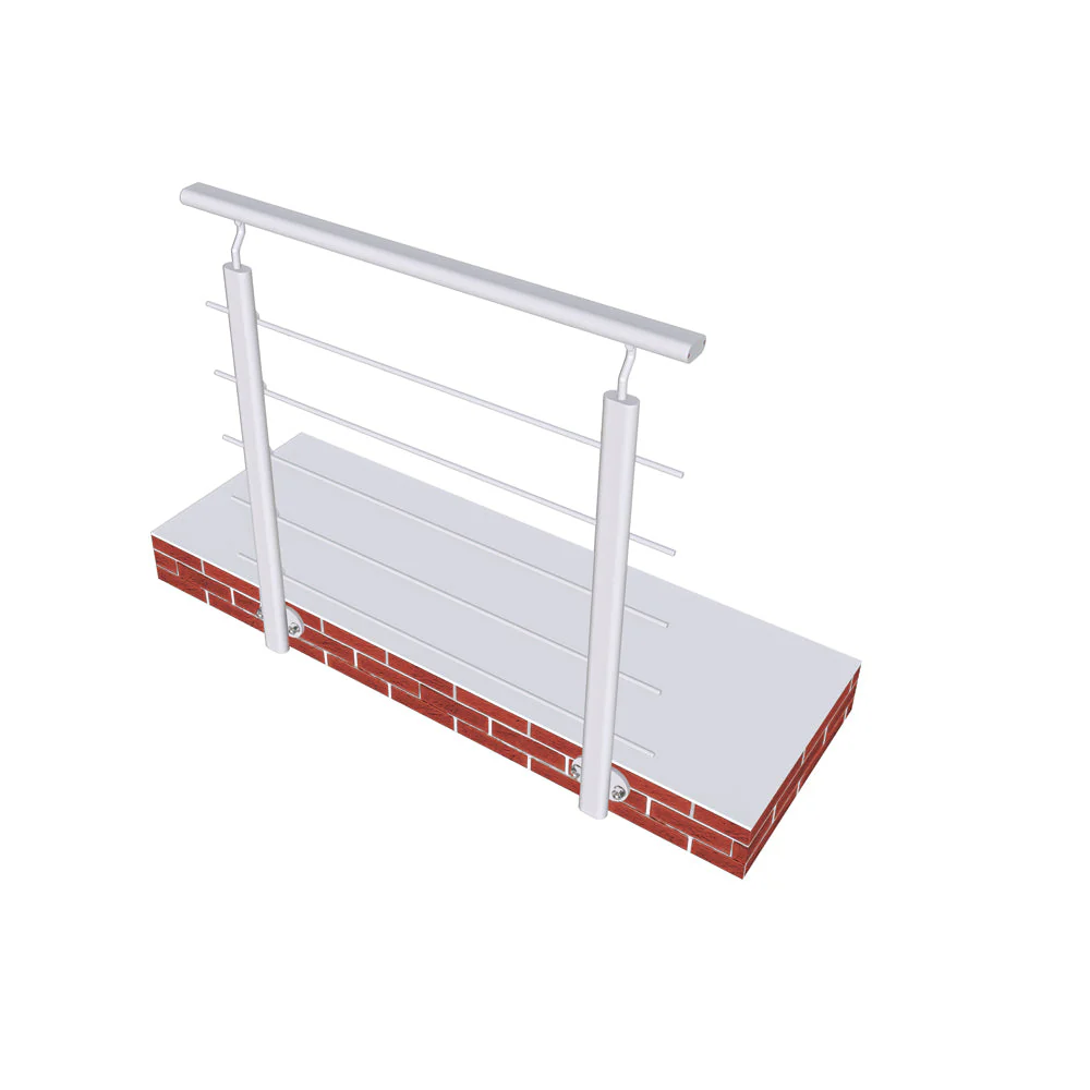 Ringhiera Parapetto in Alluminio Argento o Nero Opaco 100x100cm per interni ed esterni a Fissaggio a Parete - Image 9