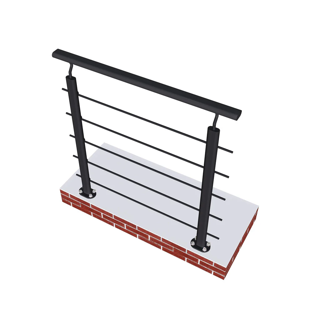 Ringhiera Parapetto in Alluminio Argento o Nero Opaco 100x100cm per interni ed esterni a Fissaggio a Pavimento - Image 10