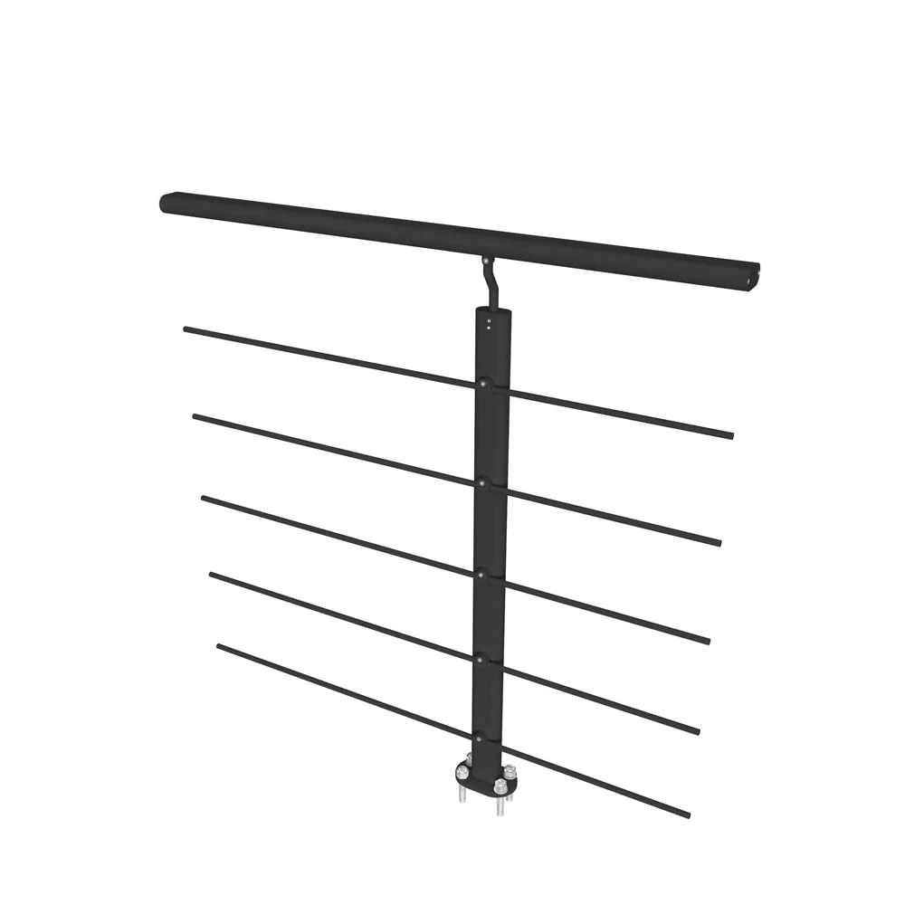 Ringhiera Parapetto in Alluminio Argento o Nero Opaco 100x100cm per interni ed esterni a Fissaggio a Pavimento - Image 12