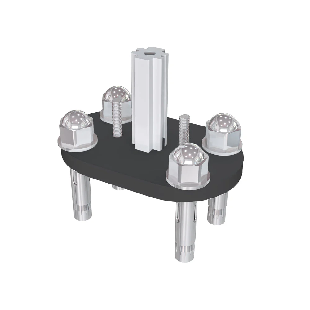 Ringhiera Parapetto in Alluminio Argento o Nero Opaco 100x100cm per interni ed esterni a Fissaggio a Pavimento - Image 13