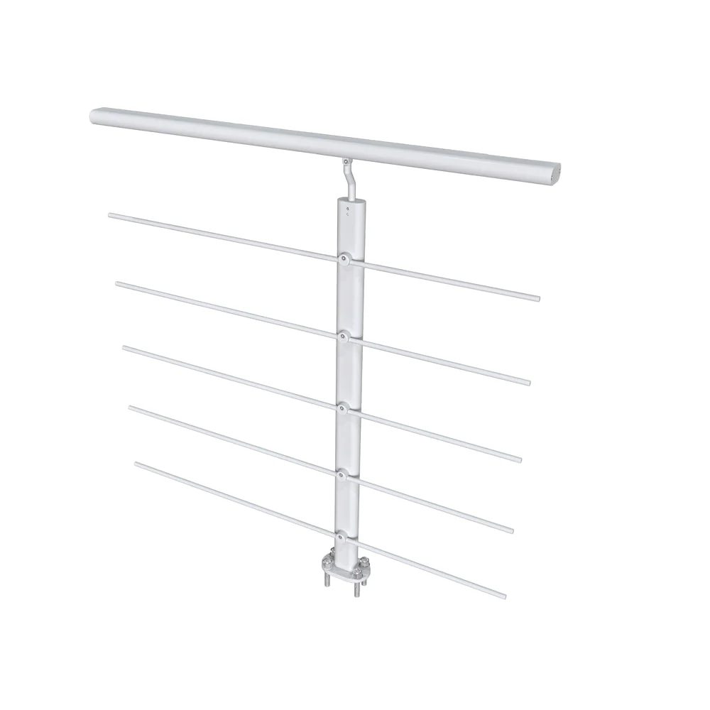 Ringhiera Parapetto in Alluminio Argento o Nero Opaco 100x100cm per interni ed esterni a Fissaggio a Pavimento - Image 5