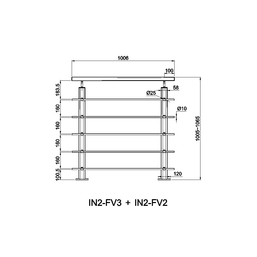 Ringhiera Parapetto in Alluminio Argento o Nero Opaco 100x100cm per interni ed esterni a Fissaggio a Pavimento - Image 8