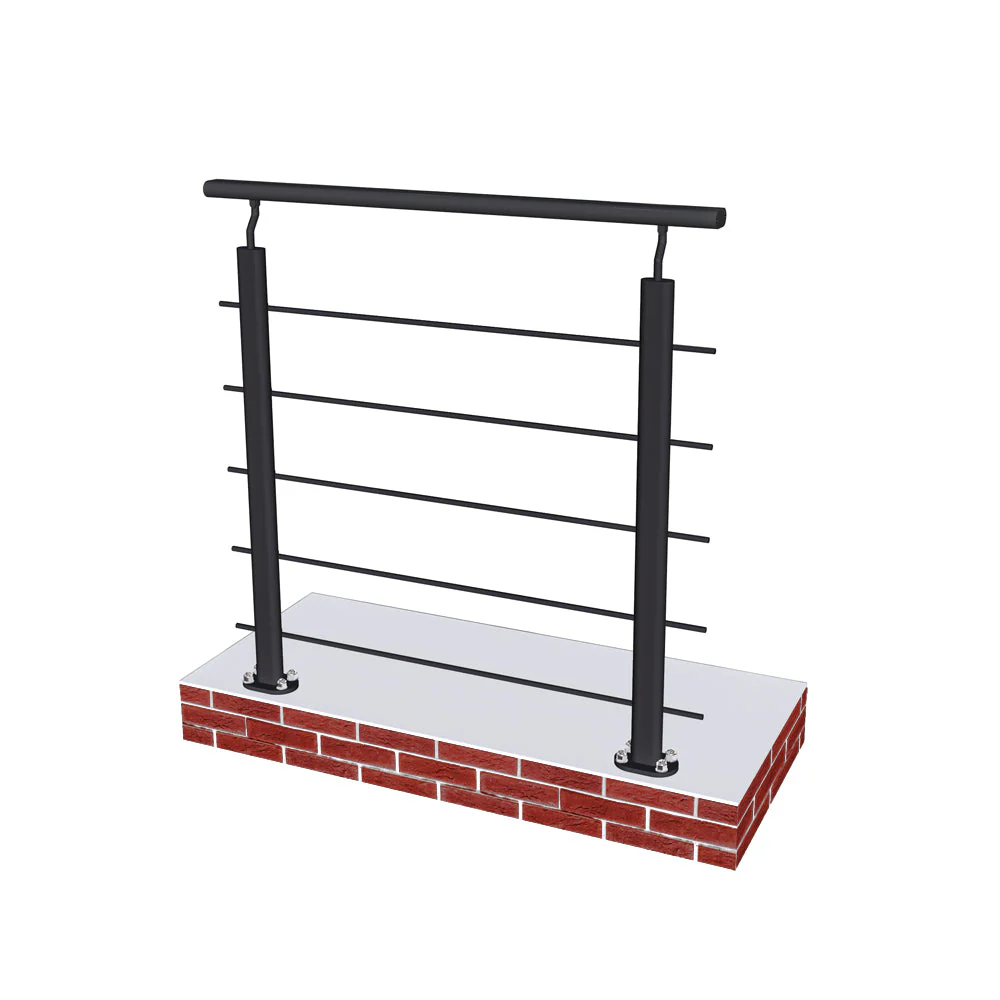 Ringhiera Parapetto in Alluminio Argento o Nero Opaco 100x100cm per interni ed esterni a Fissaggio a Pavimento - Image 9