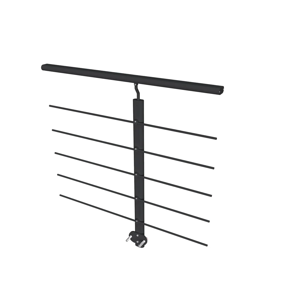 Ringhiera Parapetto in Alluminio Argento o Nero Opaco 200x100cm per interni ed esterni a Fissaggio a Parete - Image 10