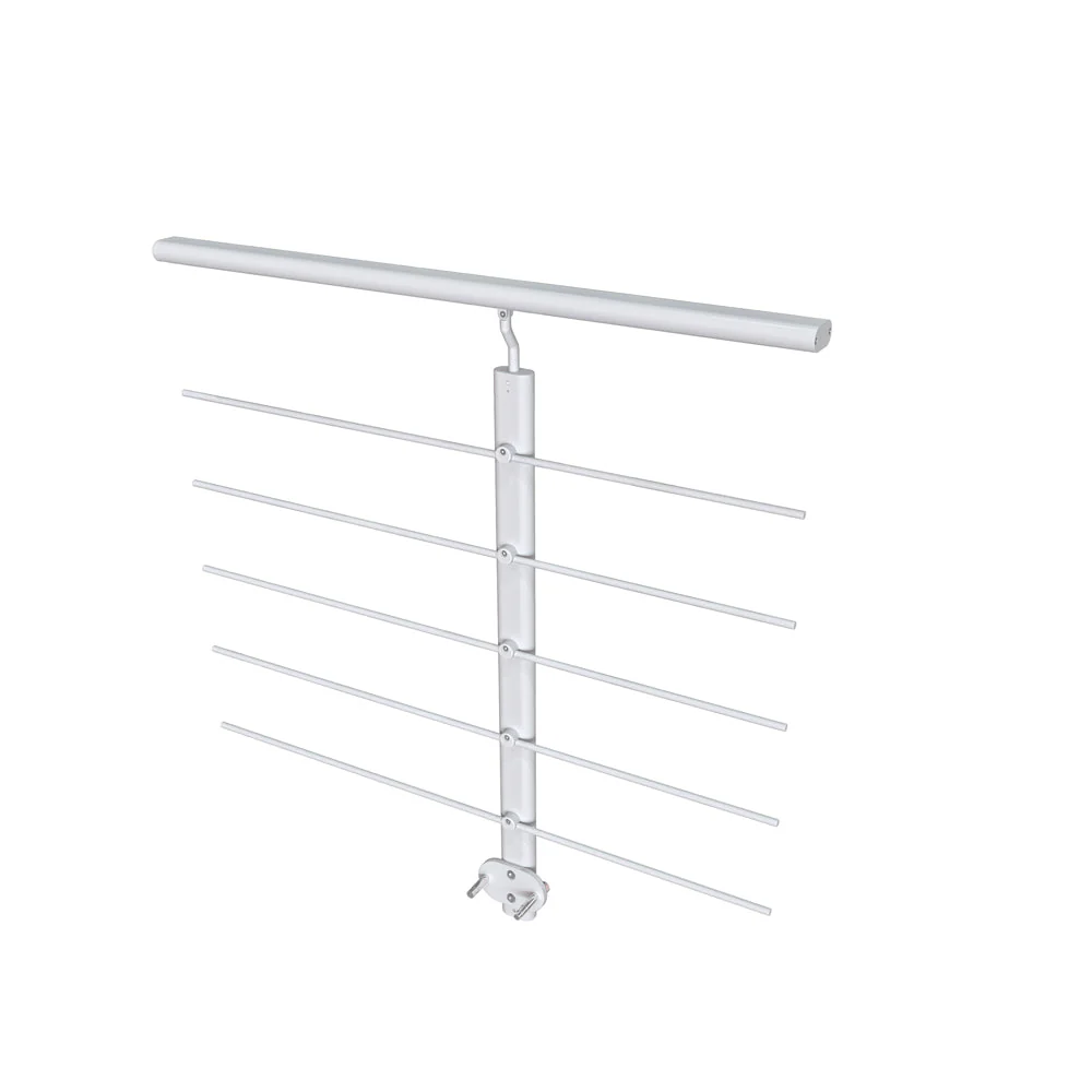 Ringhiera Parapetto in Alluminio Argento o Nero Opaco 200x100cm per interni ed esterni a Fissaggio a Parete - Image 4