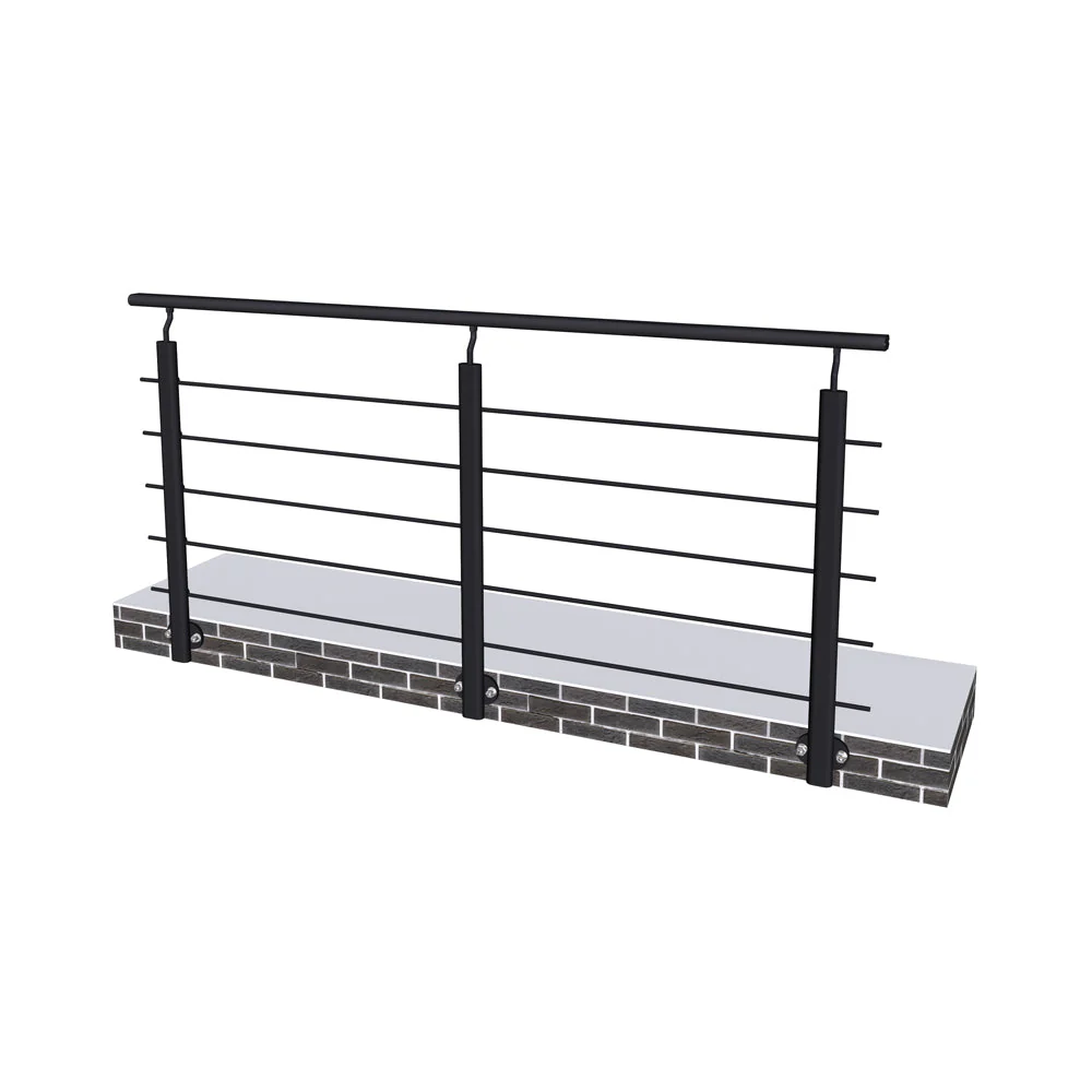 Ringhiera Parapetto in Alluminio Argento o Nero Opaco 200x100cm per interni ed esterni a Fissaggio a Parete - Image 8