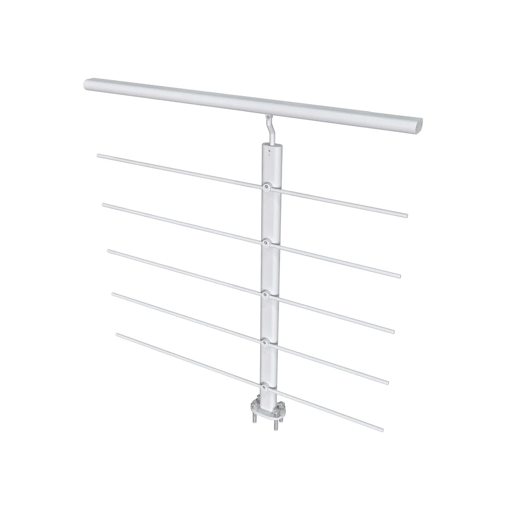 Ringhiera Parapetto in Alluminio Argento o Nero Opaco 200x100cm per interni ed esterni a Fissaggio a Pavimento - Image 11