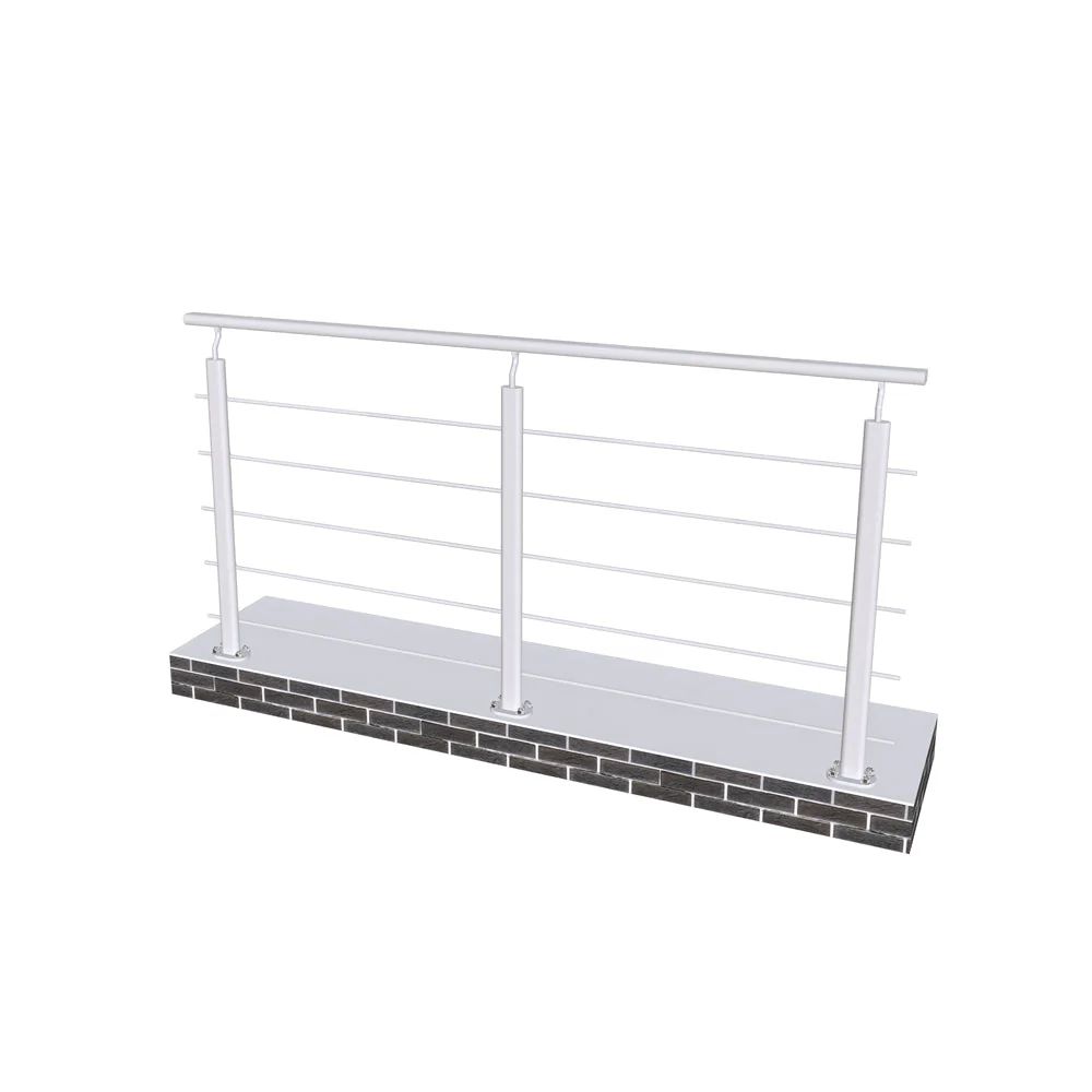 Ringhiera Parapetto in Alluminio Argento o Nero Opaco 200x100cm per interni ed esterni a Fissaggio a Pavimento - Image 8