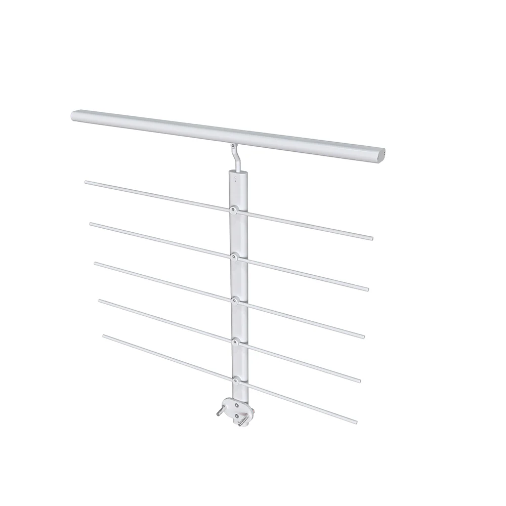 Ringhiera Parapetto in Alluminio Nero Opaco o Argento Opaco 100x100cm a Fissaggio a Parete, con supporto di collegamento a Parete - Image 12