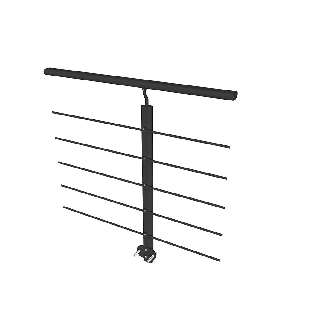 Ringhiera Parapetto in Alluminio Nero Opaco o Argento Opaco 100x100cm a Fissaggio a Parete, con supporto di collegamento a Parete - Image 3