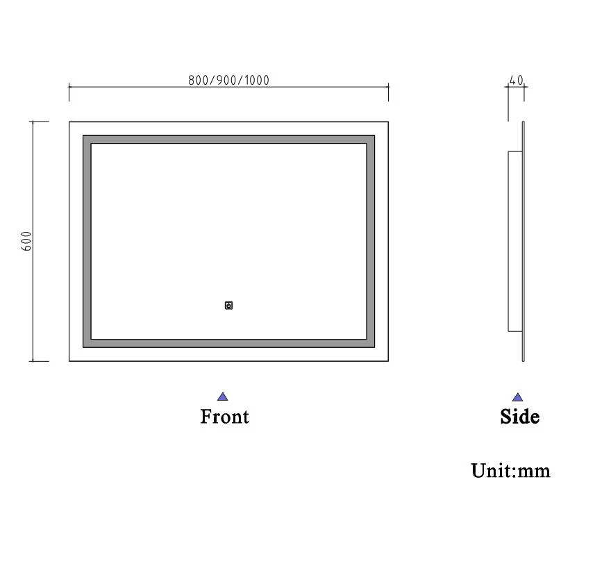 Aica Specchio Per Trucco Da Parete A Parete Con Specchio A Led Per Il Bagno A Parete A Led Nuovo Pulsante,Bianco Freddo,Anti-Appannamento - Image 11